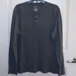 Apt. 9 Men's Charcoal Long Sleeve Henley